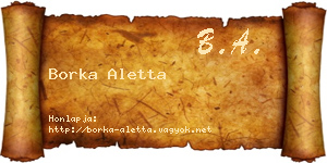 Borka Aletta névjegykártya